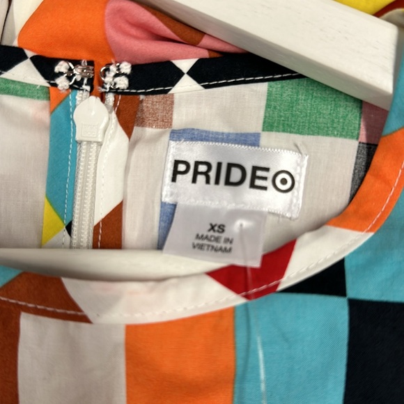 NEW Target Pride Multicolor Checkered Short Sleeve Skater Dress - Picture 5 of 8